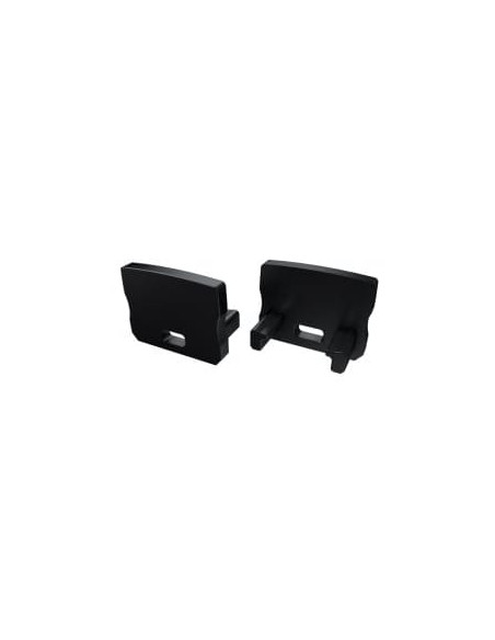 Capac terminal plastic HIGH cu gaura pentru Profil Aparent A Negru