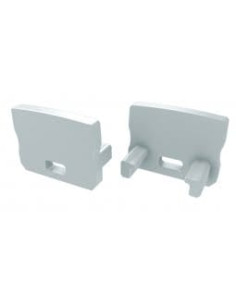 Capac terminal plastic HIGH cu gaura pentru Profil Aparent A Alb