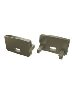 Capac terminal plastic Basic cu gaura pentru Profil Aparent A Inox