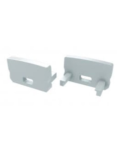 Capac terminal plastic Basic cu gaura pentru Profil Aparent A Alb