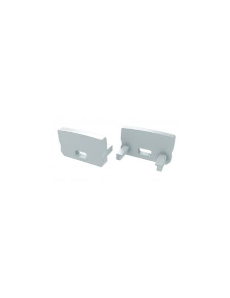 Capac terminal plastic Basic cu gaura pentru Profil Aparent A Alb