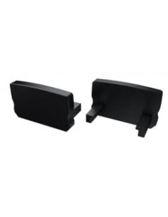 Capac terminal plastic Basic fara gaura pentru Profil Aparent A Negru