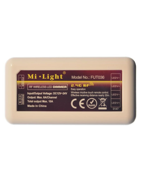 Miboxer FUT036 Controller 2.4GHz RF pentru banda LED Monocolor 1 Canal 10A