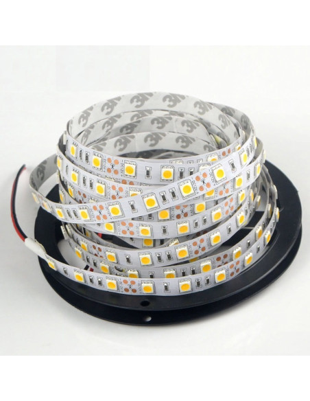 Banda led Alb Cald 5050 60led/m ip20, 12v, 5 metri