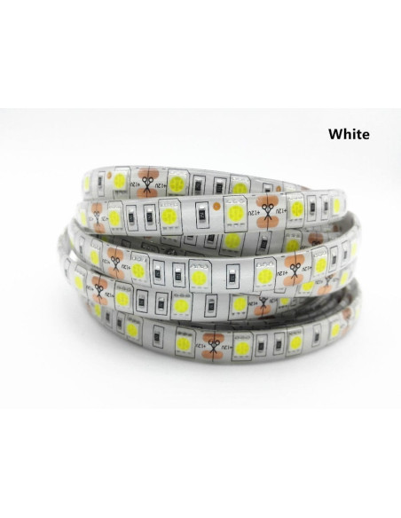 Banda alb rece 5050  60 led/m 12v ip65 6000k 5metri