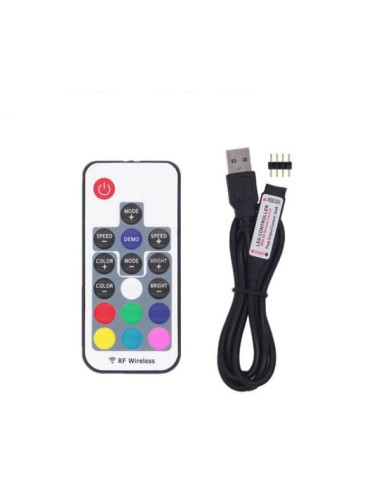 Controller cu telecomanda 17 taste RGB , 5V USB