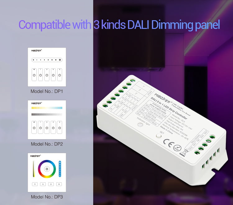 MiBoxer DL5 Controler Banda LED DALI 5in1 Mono/CCT/RGB/RGBW/RGBCCT