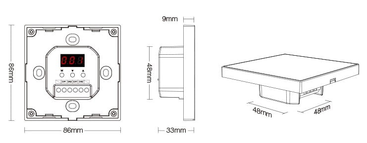 MiBoxer DP1S Panou Touch Dimare Monocolor DALI ( DT6 )