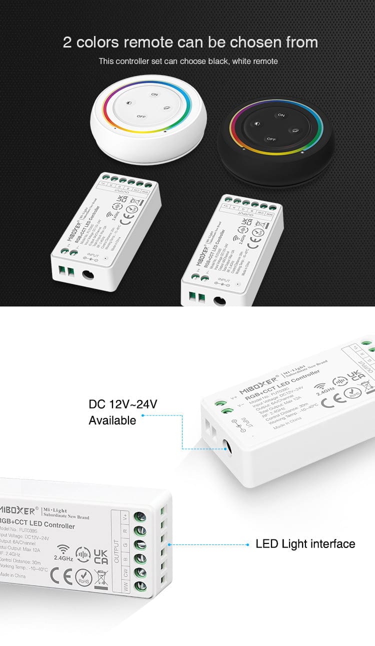 MiBoxer FUT039SA Controler Cu Telecomanda 2.4 Ghz RGBCCT