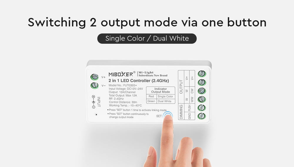 MiBoxer FUT035S+ Controler 2.4 Ghz 2in1 Monocolor/Dual White