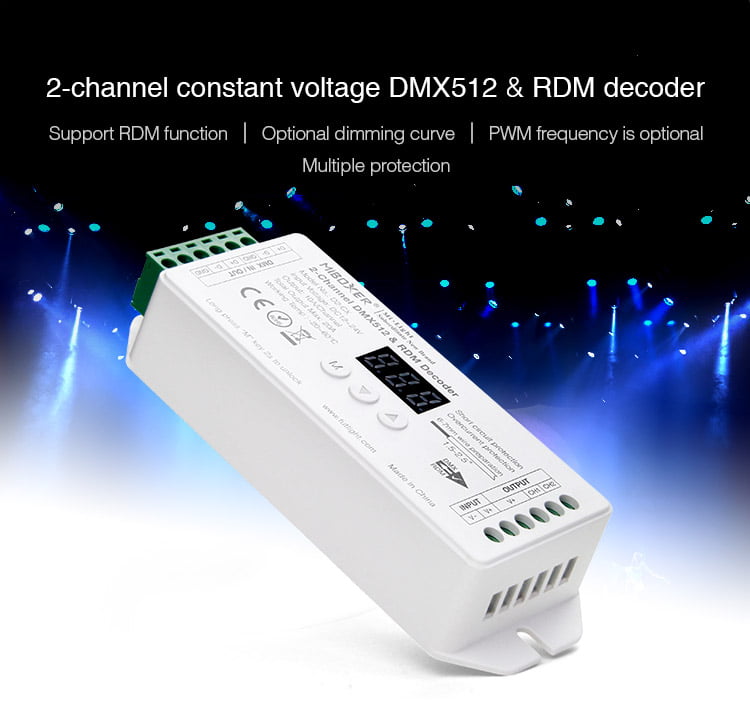 MiBoxer D2-CX Decodor RDM & DMX512 2 Canale Tensiune Constanta