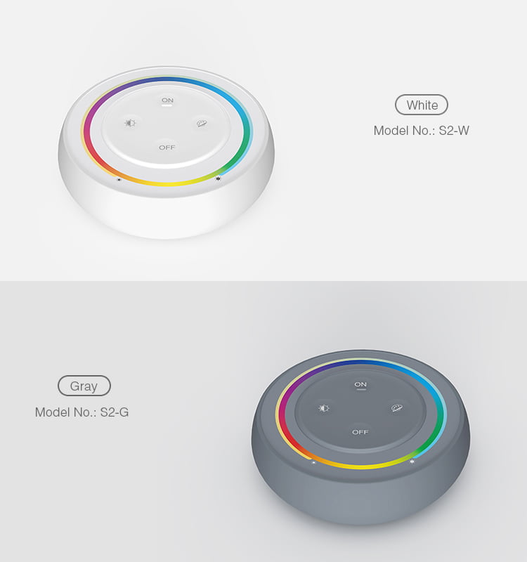 MiBoxer S2-G Telecomanda Sunrise 2.4G RGB, RGBW, RGB+CCT, Gri