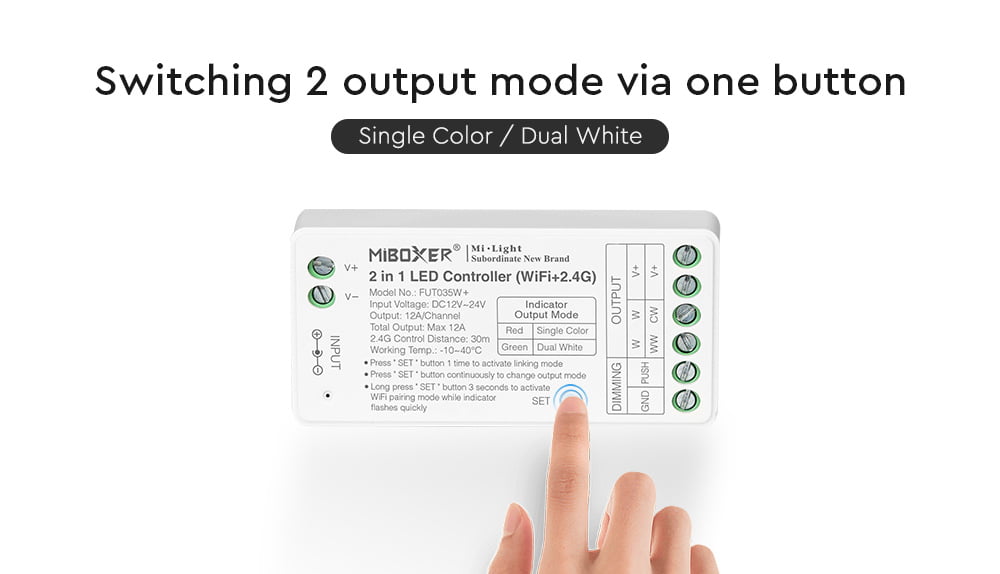 MiBoxer FUT035W+ Controler 2in1 WIFI+2.4G Monocolor/Dual WHite