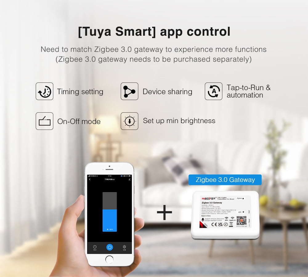 MiBoxer TRI-C1ZR AC Triac Dimmer (Zigbee 3.0 + 2.4G + Push)
