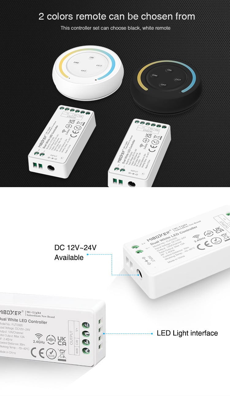 MiBoxer FUT035SA Controler cu telecomanda 2.4 Ghz Dual White