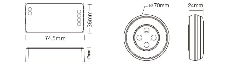 MiBoxer FUT035SA Controler cu telecomanda 2.4 Ghz Dual White
