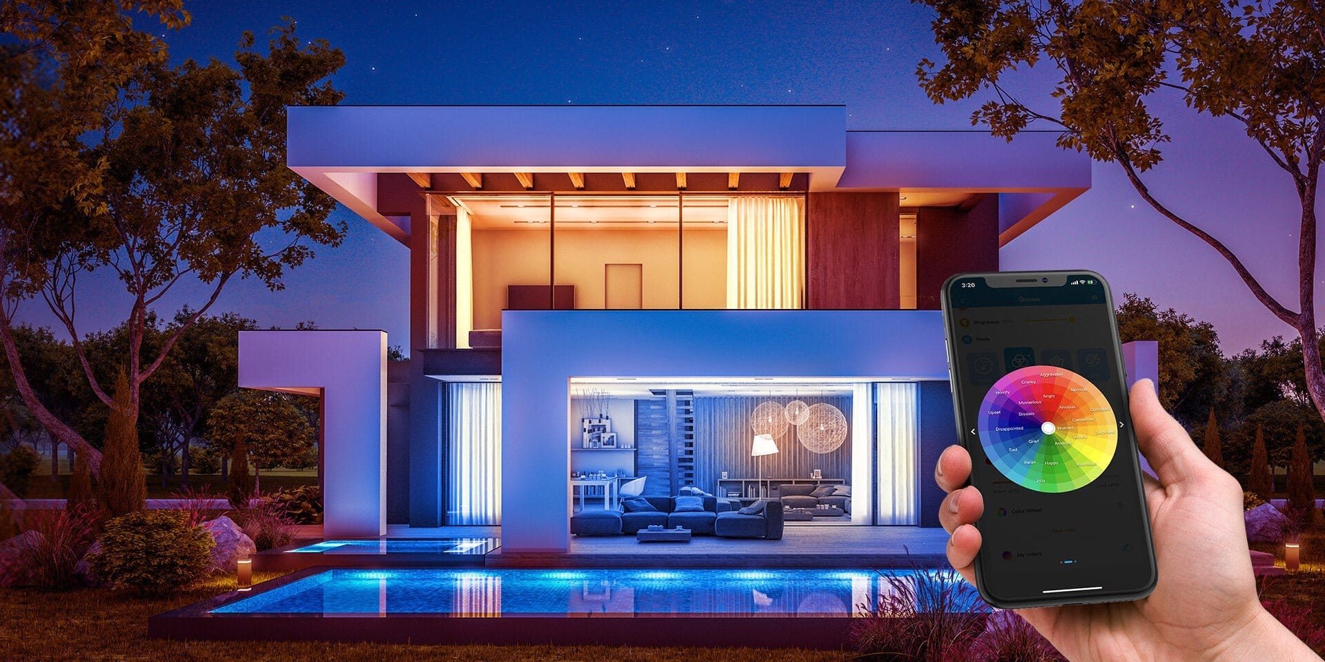 Banda LED Govee H6141 RGB, Sincronizare Muzica, Wifi si Bluetooth, 5m, Telecomanda, Alexa , Google Asistant