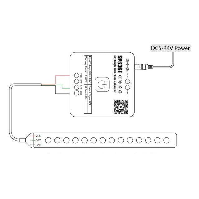 Controler Banda LED Digital Monocolor Magic SP636E Bluetooth Controler Banda LED Digital Monocolor Magic SP636E Bluetooth
