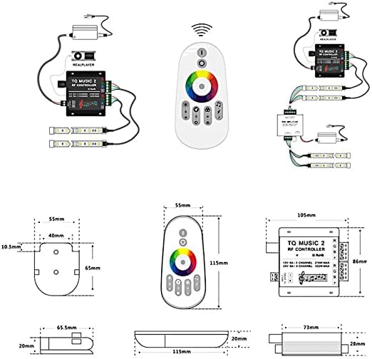 Controler cu telecomanda RF muzical TQ Music 2 Controler cu telecomanda RF muzical TQ Music 2