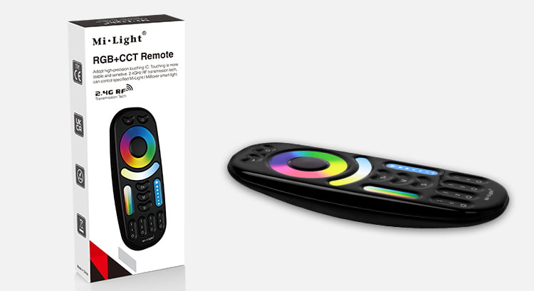 Miboxer FUT092-B Telecomanda 2.4GHz 4-zone RGB, RGBW, RGB+CCT, Negru