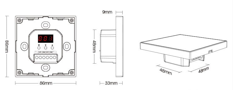 MiBoxer DP3S Panou Touch RGB+CCT DALI ( DT8 )