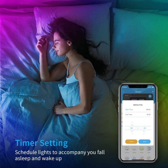 Banda LED Govee H6110 RGB, Sincronizare Muzica, Wifi si Bluetooth 10m, Alexa, Google Asistant