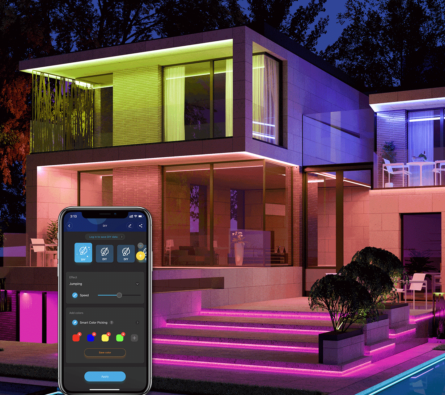 Banda LED Profesionala Govee PhantasyPRO H6171 RGBIC, IP65, Sincronizare Muzica, Wifi, 10m, Exterior, Telecomanda. Control aplicatie