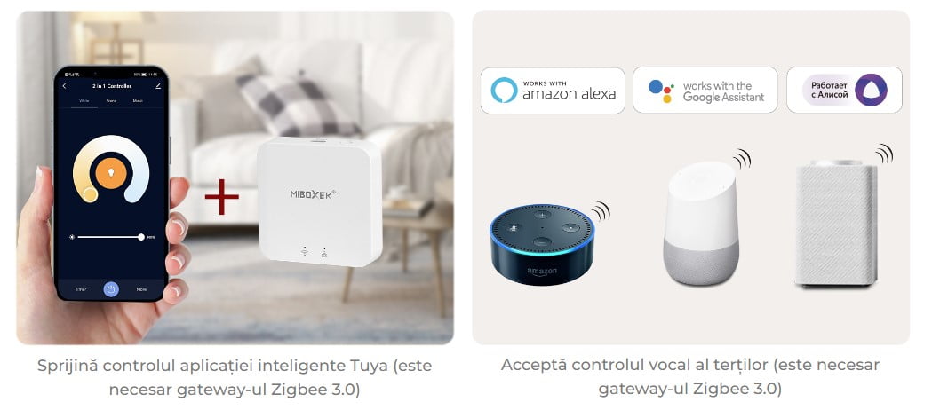 MiBoxer PZ2 Controler LED 2in1 Monocolor/Dual White (Zigbee 3.0 + 2.4G) Iesire Max 20A