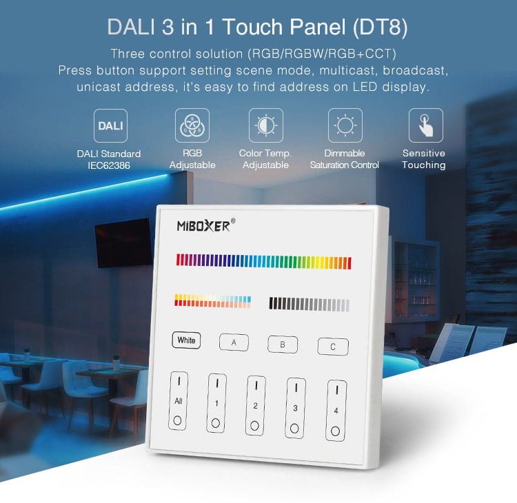 MiBoxer DP3S Panou Touch RGB+CCT DALI ( DT8 )