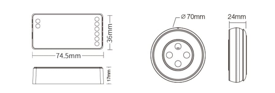 MiBoxer FUT039SA Controler Cu Telecomanda 2.4 Ghz RGBCCT