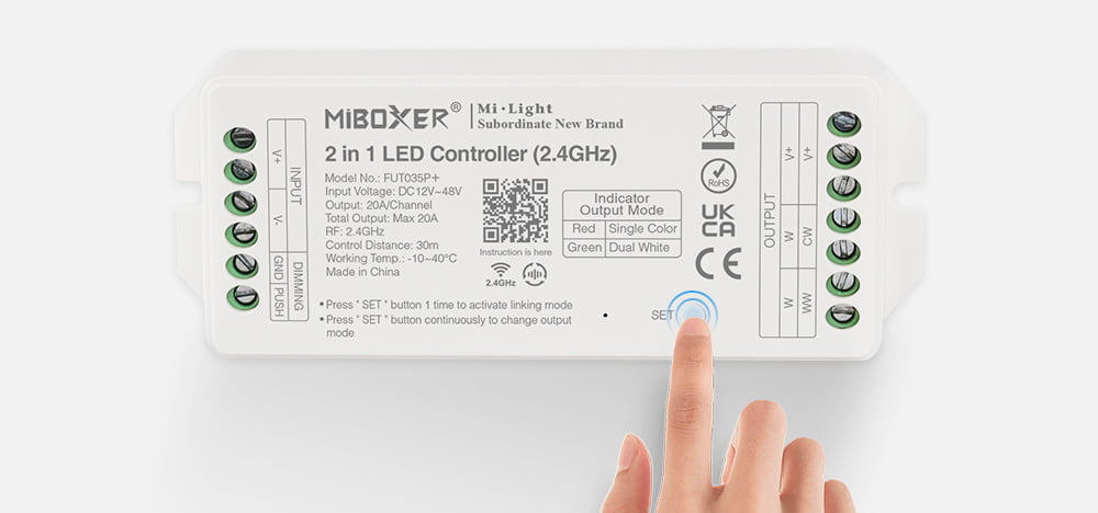 MiBoxer FUT035P+ Controler 2 in 1 LED Monocolor/Dual White (2.4GHz)