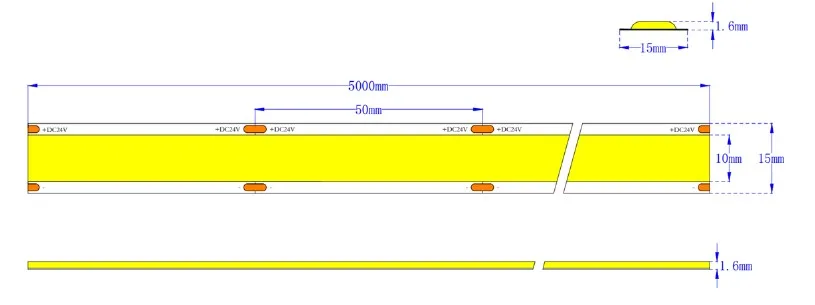 Banda LED COB Alb Rece Surface 15mm, 960LED/m, IP20, 24V, 5 Metri Banda LED COB Alb Rece Surface 15mm, 960LED/m, IP20, 24V, 5 Metri