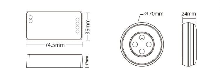 MiBoxer FUT037SA Controler Cu Telecomanda 2.4 Ghz RGB