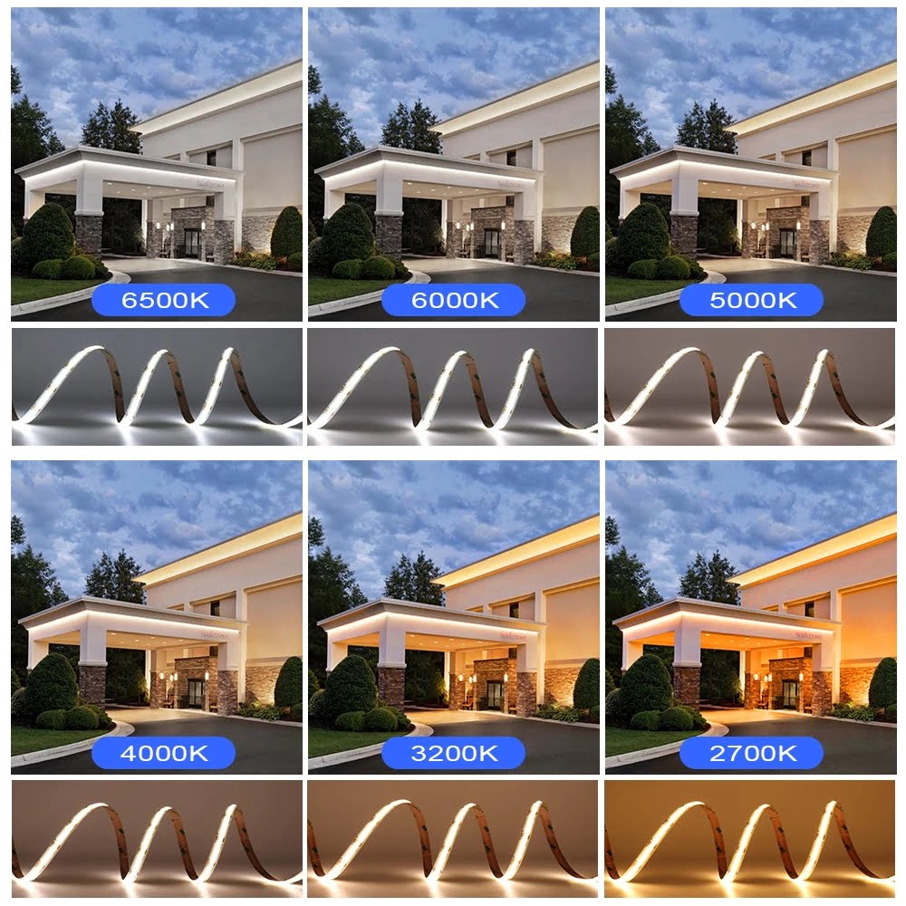 Banda LED COB CCT (Dual White) 600led/m, IP20, 24V, 5 Metri, 2 fire, Ultra Subtire