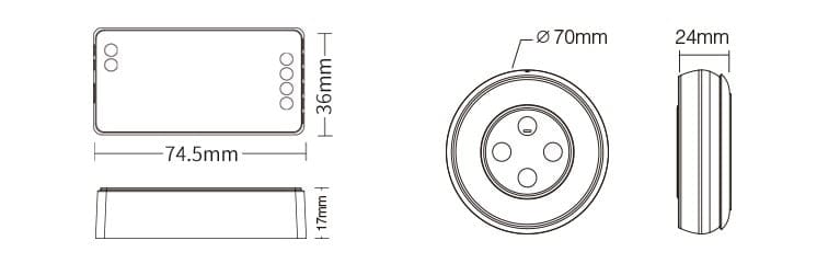 MiBoxer FUT036SA Controler cu telecomanda 2.4 Ghz Monocolor